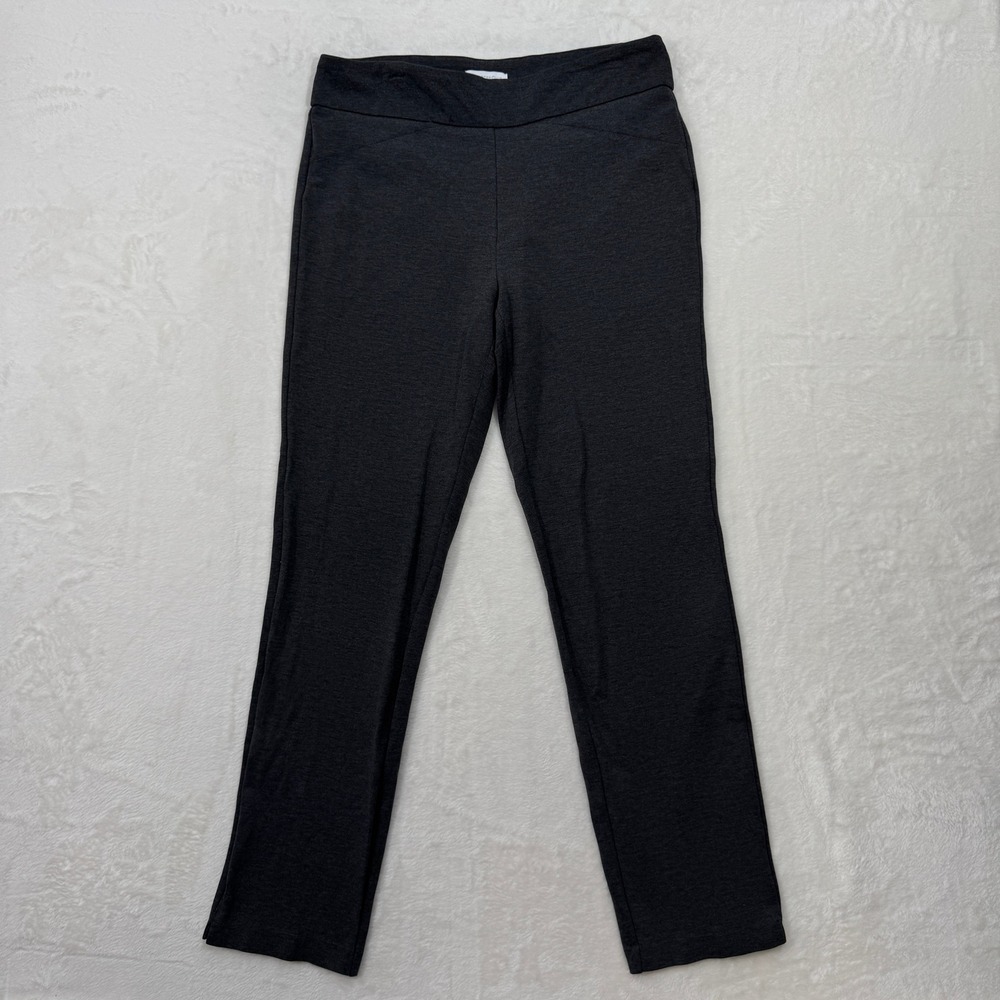 Charter Club Pants Womens 10 Gray Cambridge Slim Pull On Stretch Trousers Office